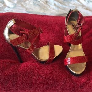 Red Snakeskins high heels